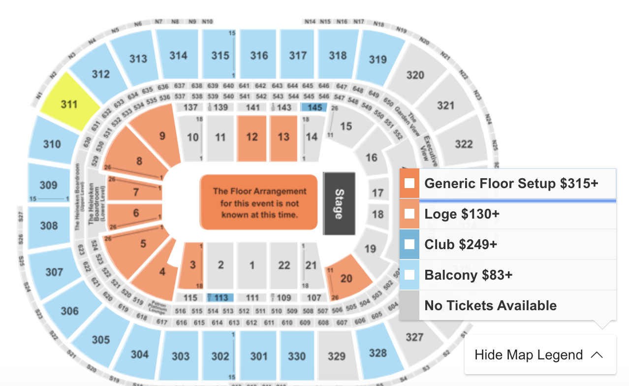 Taylor Swift Las Vegas Seating Chart